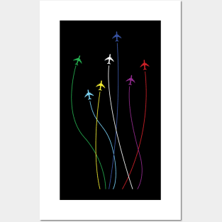 Aviation Airplanes Colourful Design Posters and Art